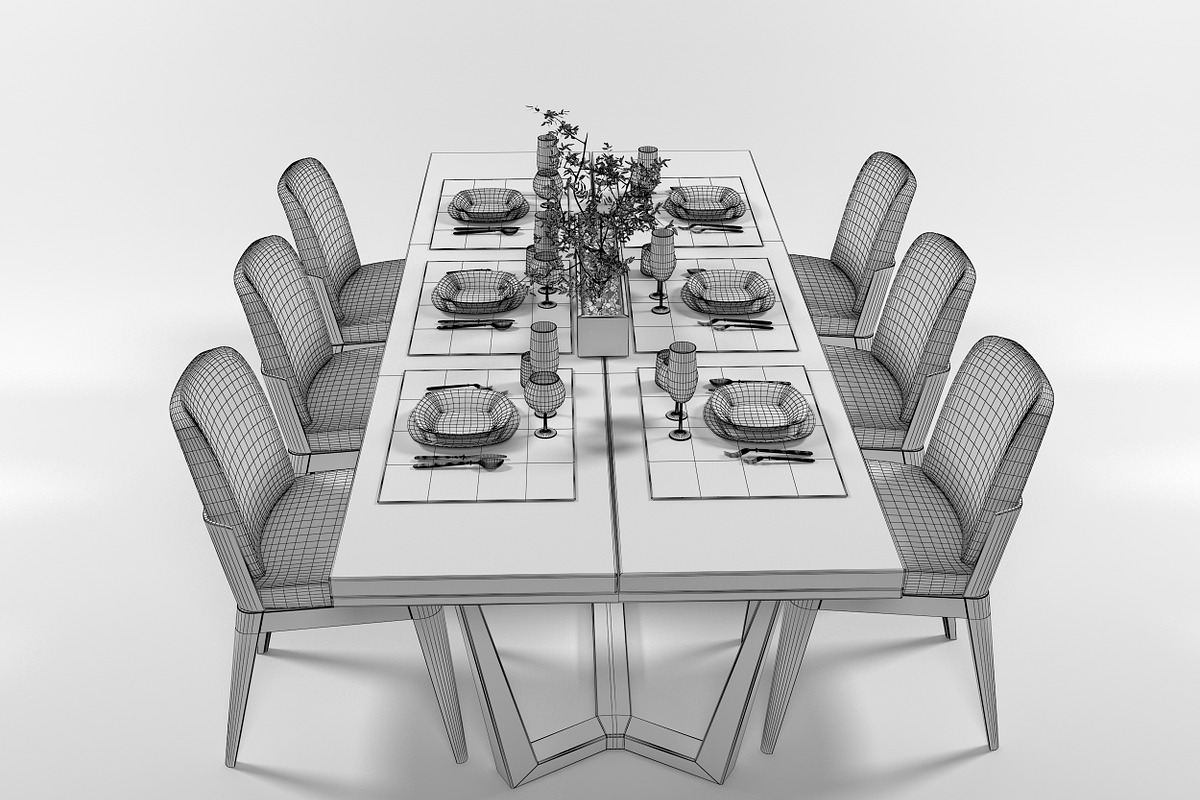 Dining furniture set 2807, a Furniture 3D Model by inDahouze (Photo 10 of 11)