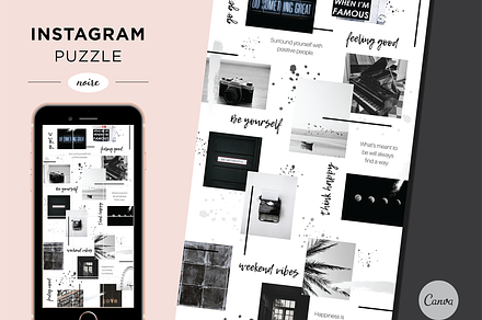 Instagram Puzzle Template Noire