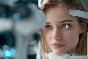 Woman undergoing eye examination, a Health & Medical Photo by 7DesignLab