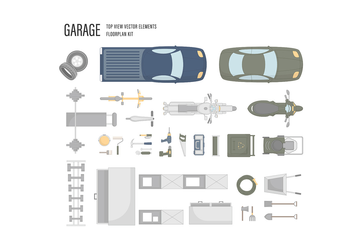 Floor Plan Kit, an Object Illustration by DesignerCandies (Photo 3 of 11)