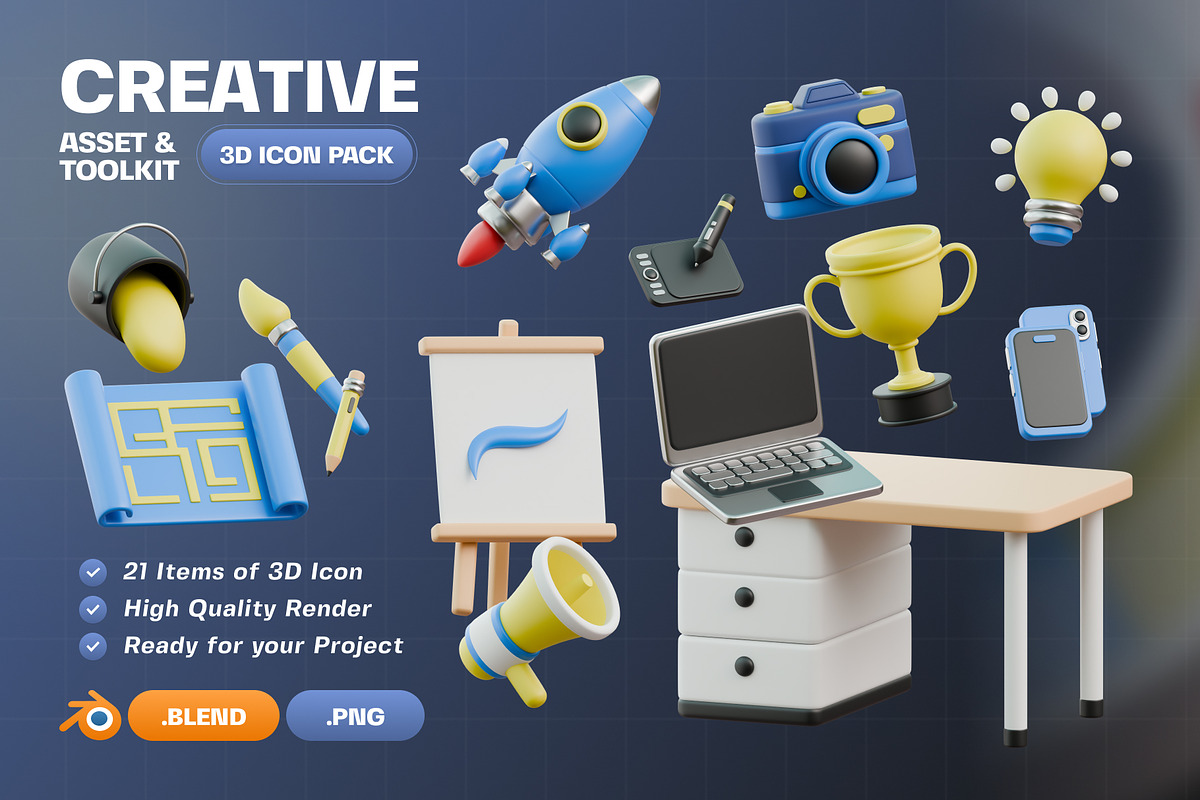 Creative Asset Toolkit 3D Icon Pack, an Object 3D Model by Haps Space (Photo 1 of 4)