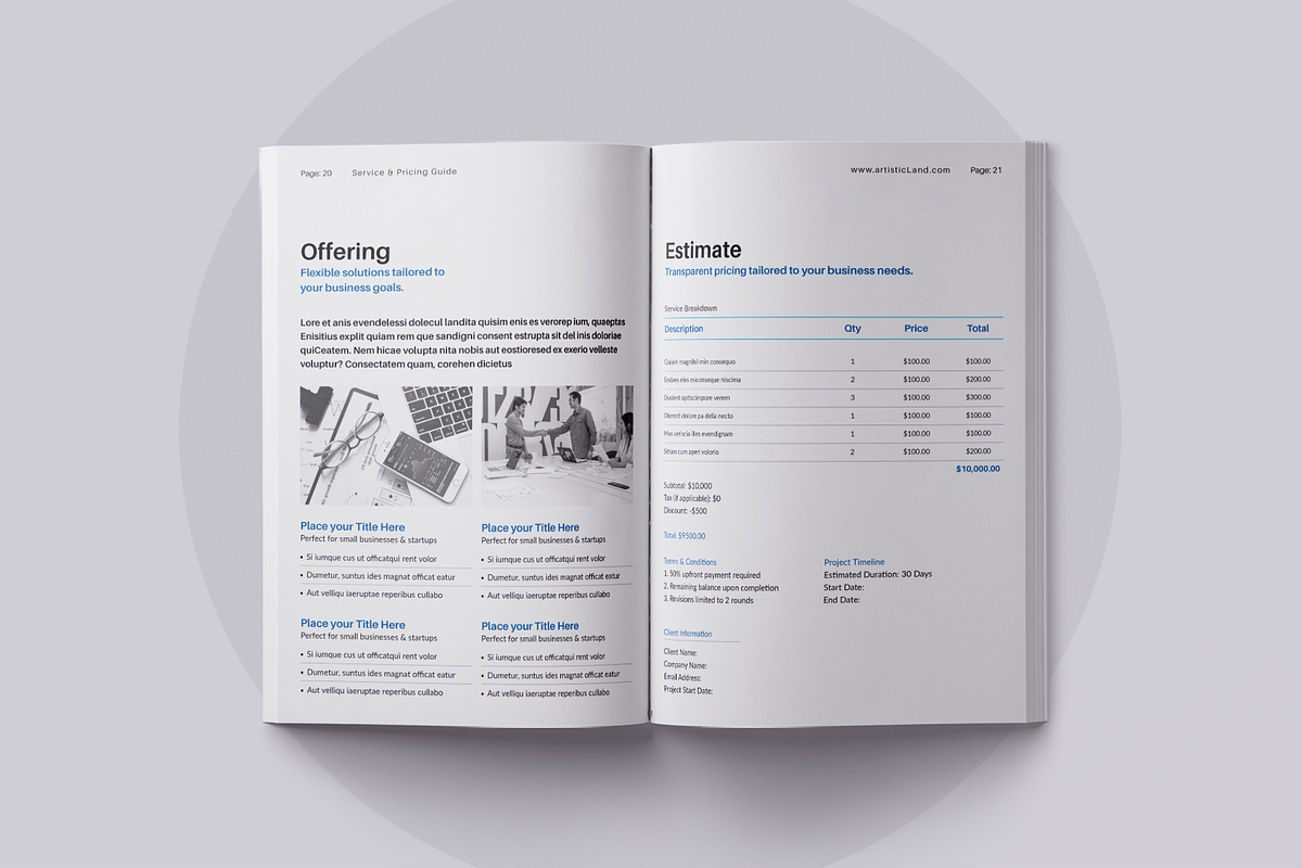 Service & Pricing Guide | Canva, a Brochure Template by ArtisticLand (Photo 8 of 11)