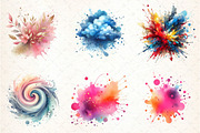 Watercolor Paint Splatter Clipart, an Illustration by DreamCafeArt (Thumbnail 2 of 7)