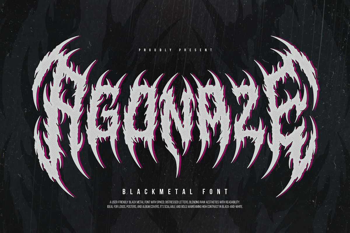 Agonaze | Black Metal Font, a Blackletter Font by Denustudios (Photo 1 of 12)