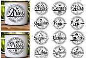 Zodiac round sign shirt designs, a Texture Graphic by Etcify (Thumbnail 1 of 6)