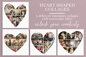 Heart Shaped Collage With Watercolor