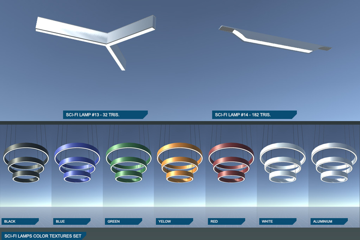 Sci-Fi Lamps Set 1, a Furniture 3D Model by 3DCaster (Photo 6 of 6)