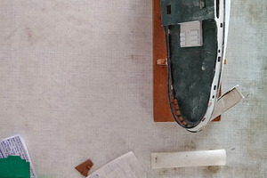 Handcrafted wooden model of a sailboat under construction., an Arts & Entertainment Photo by DanFLCreativo
