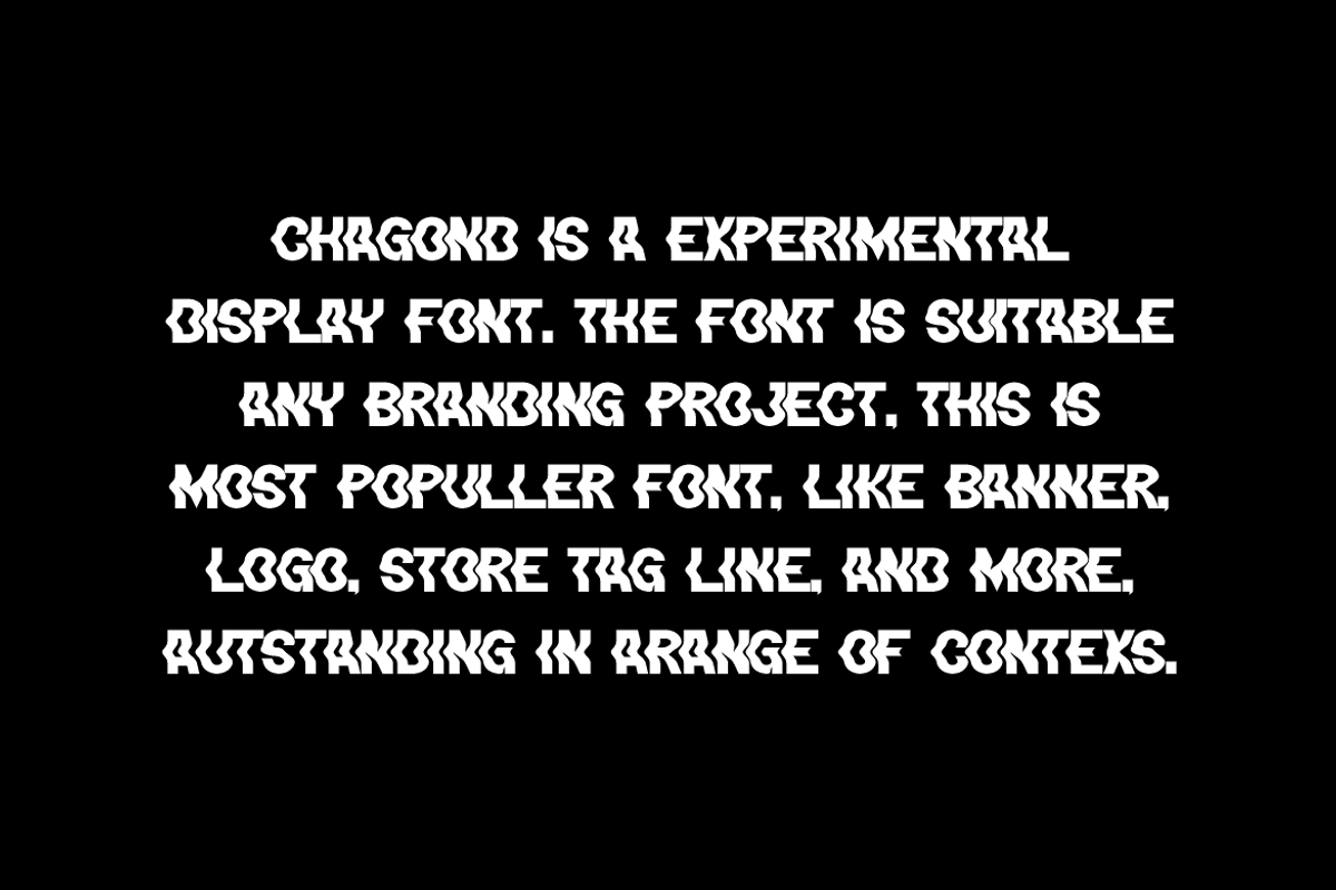 Chagond - Experimental Font, a Sans Serif Font by QR Design Studio (Photo 5 of 7)