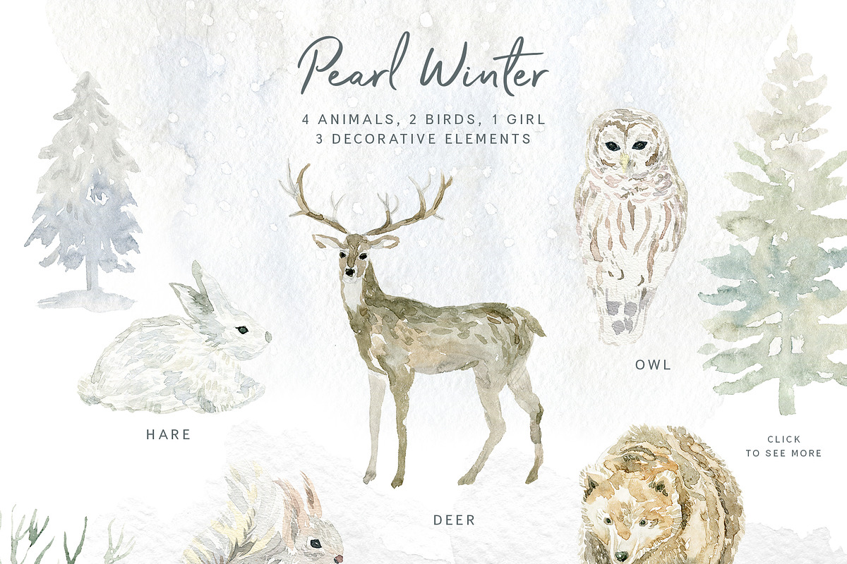 Pearl Winter. Watercolor, an Animal Illustration by OJardin (Photo 5 of 9)