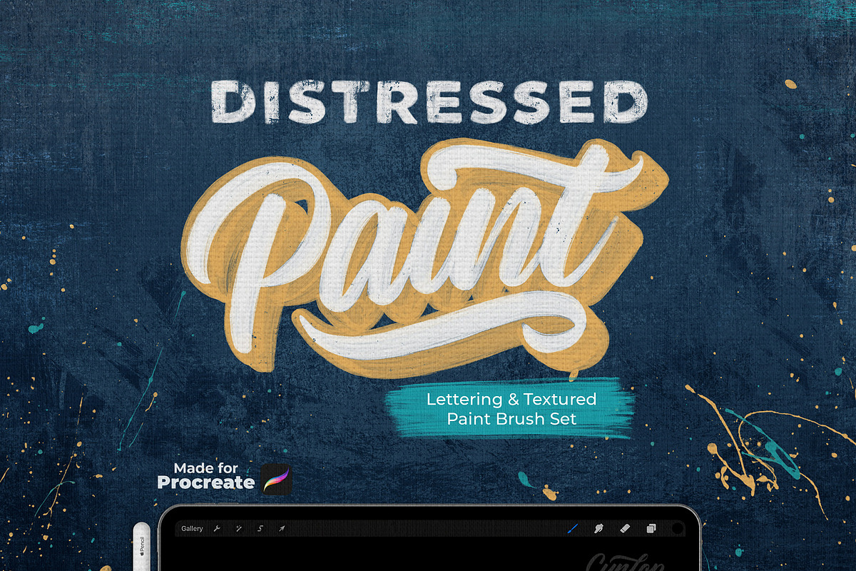 Distressed Paint Set for Procreate, a Brush Add-On by Cynlop Ink (Photo 1 of 10)