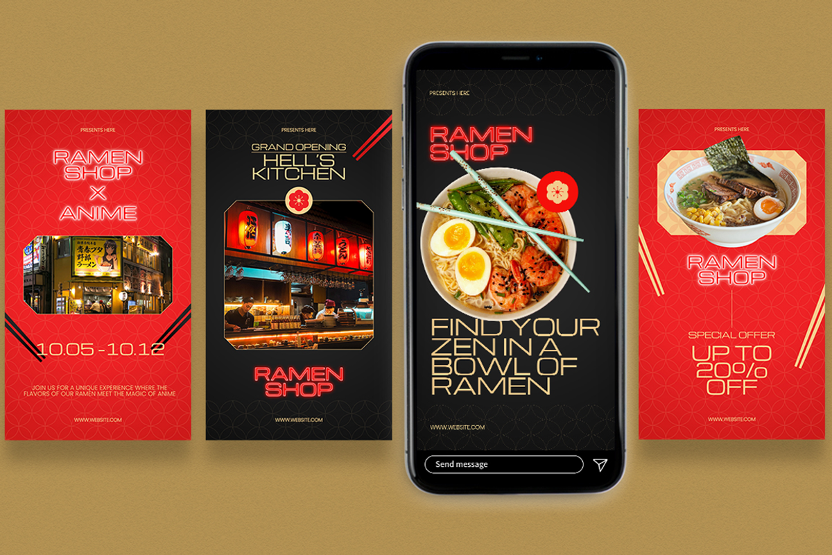 Neon Restaurant Canva & Instagram, a Social Media Template by Attype (Photo 4 of 4)