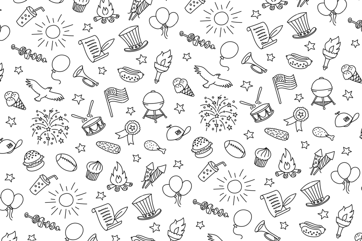 4th Of July Seamless Pattern And Ico, a Pattern Graphic by Iconka (Photo 2 of 3)