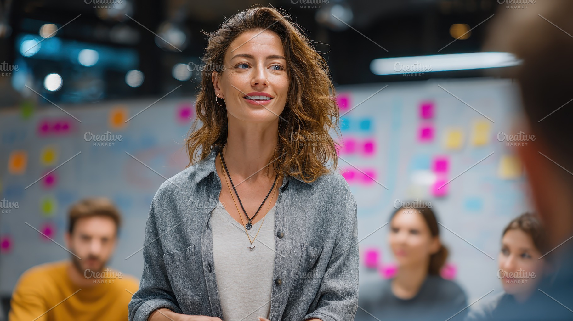 Woman presenting ideas at a team mee, a Photo by Pixeness Studio