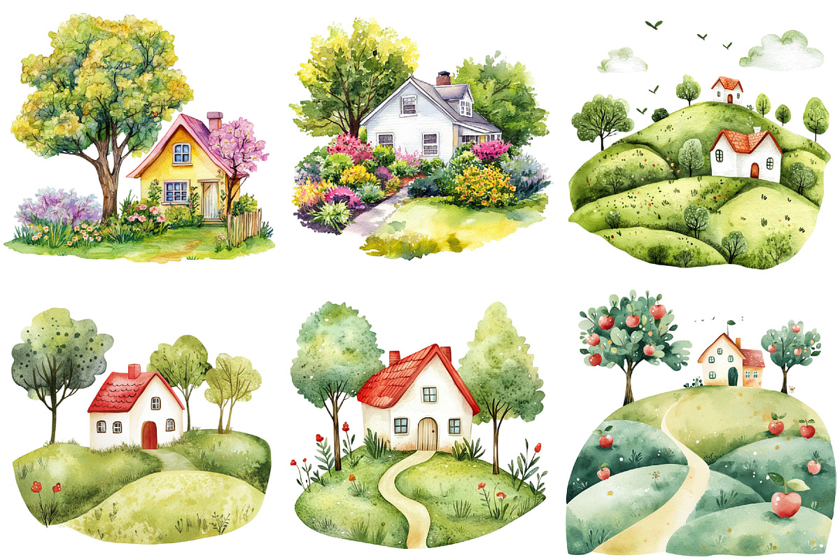 Spring Garden Pretty Clipart, an Illustration by DreamCafeArt (Photo 4 of 8)