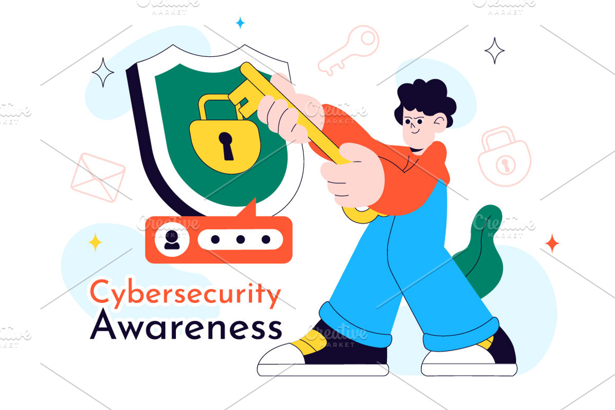 10 Cybersecurity Awareness Campaign, a Technology Illustration by denayunebgt (Photo 4 of 4)