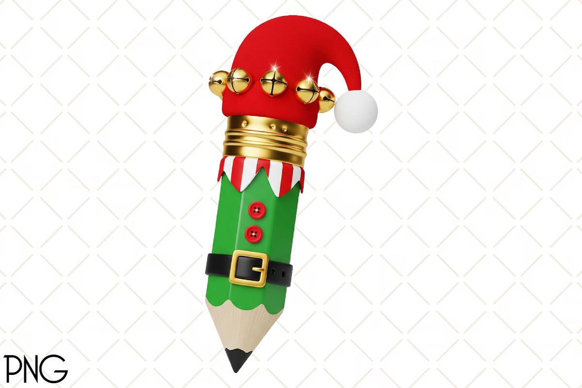 Christmas Elf Pencils Png, an Illustration by Black Bird Studio (Photo 1 of 4)