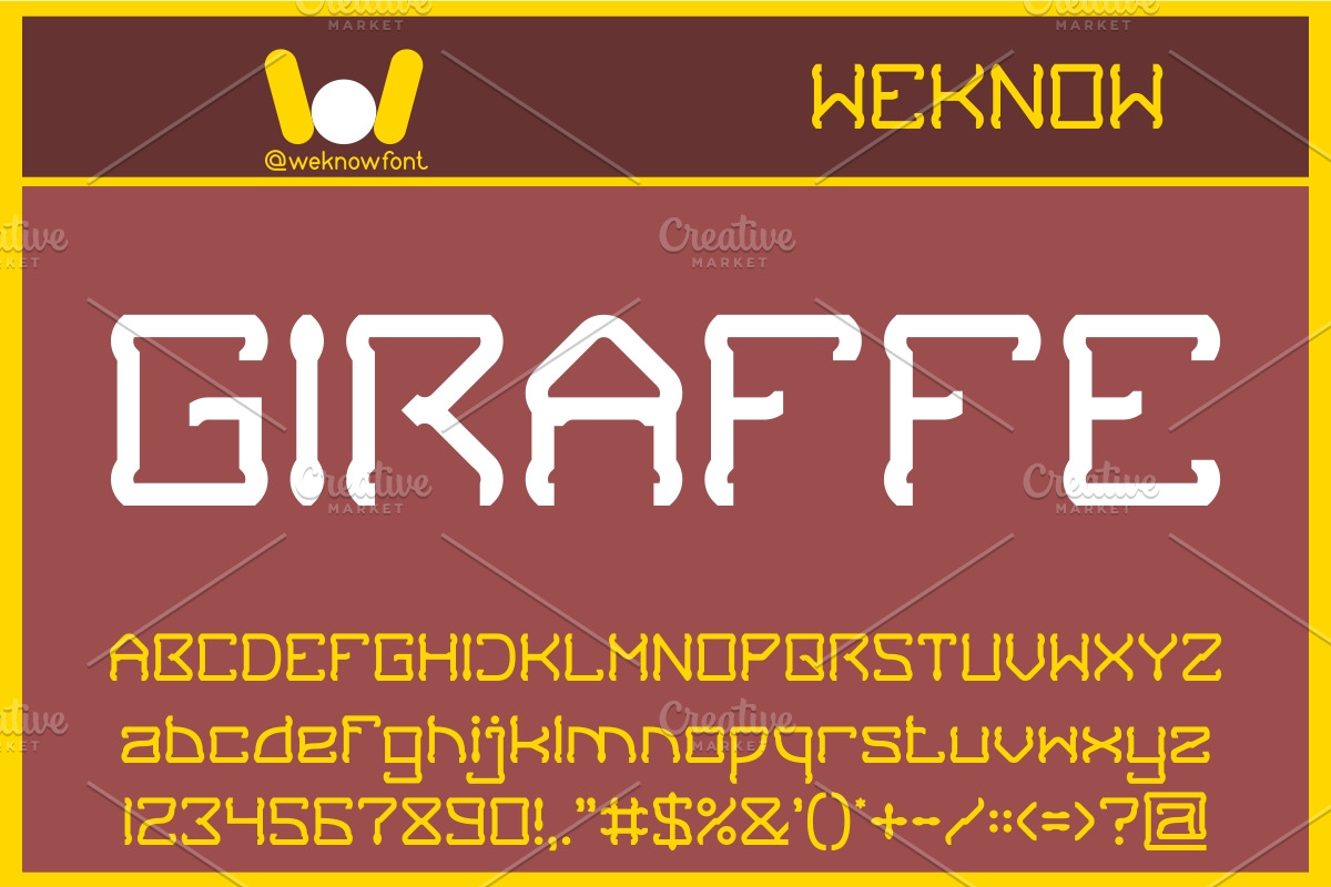 Giraffe font, a Font by weknow (Photo 1 of 5)