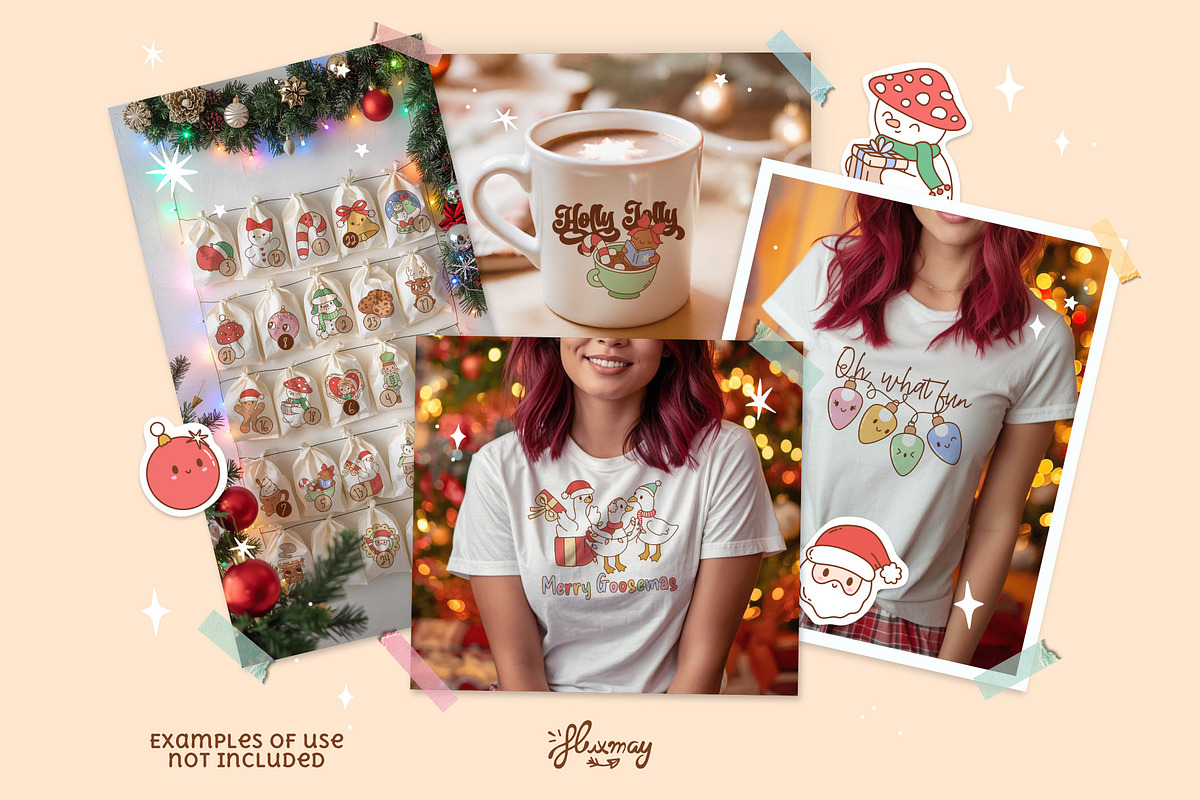 Cute Cozy Christmas Clipart Bundle, a Seasonal Illustration by Huxmay (Photo 7 of 8)