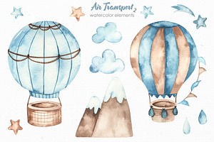 Air Transport 2. Watercolor