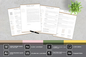 Nude Resume / CV & Cover Letter