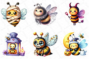 Watercolor Soft Purple Halloween Bee, an Illustration by DreamPrint404 (Thumbnail 4 of 5)