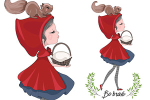 Red Riding Hood Girl.Cartoon Vector.