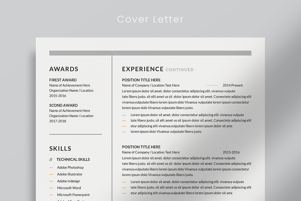Clean Resume/CV Template preview 5