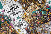 7 School Cartoon Seamless Patterns, a Pattern Graphic by BALABOLKA (Thumbnail 1 of 8)