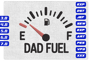 Dad Fuel Funny Gauge Embroidery, a Decorative Illustration by Purpose Ekbal