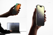 iPhone, iPad Pro, Laptop Mockup Set, an iPad Mockup by creatsy5 (Thumbnail 8 of 18)