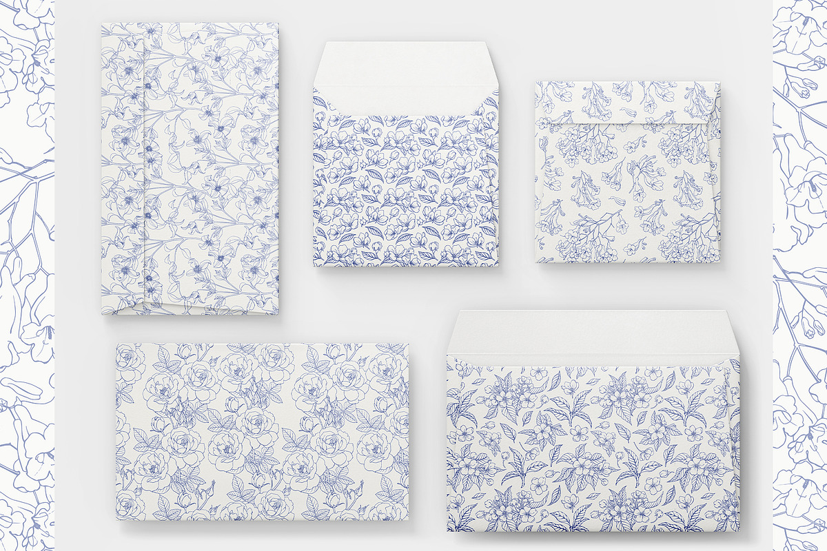 Line Art Vintage Seamless Patterns, a Pattern Graphic by ON_lineart_store (Photo 4 of 10)
