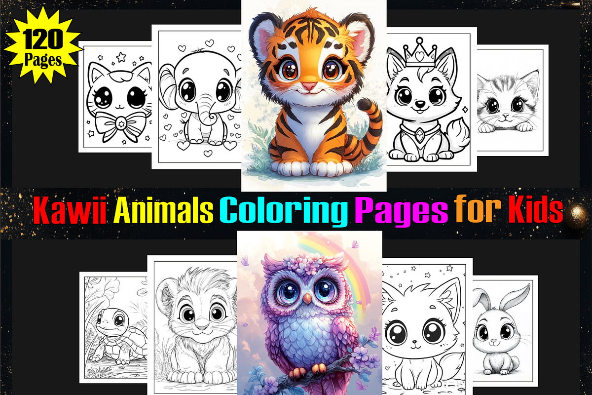 Kawii Animal Coloring Book for Kids, an Animal Illustration by Design Home (Photo 1 of 4)