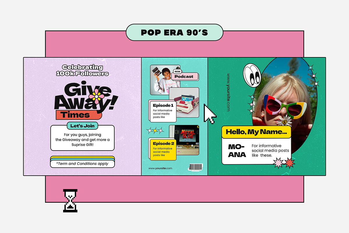 Pop Era 90s Vol.2 - Instagram Retro, a Social Media Template by Sixtysix Labs (Photo 3 of 10)