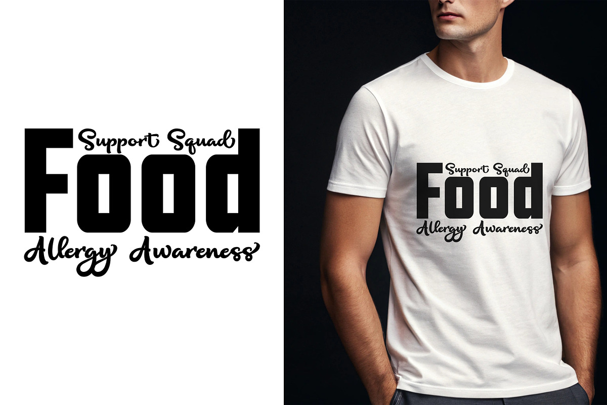 Food Allergy Awareness T-Shirt Desig, a Food Illustration by Unique Design Team (Photo 4 of 5)