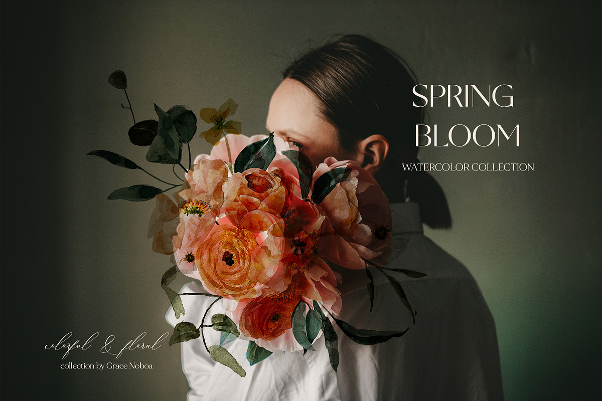 Spring summer flowers watercolor set, an Illustration by Grace Noboa Illustrations (Photo 12 of 15)