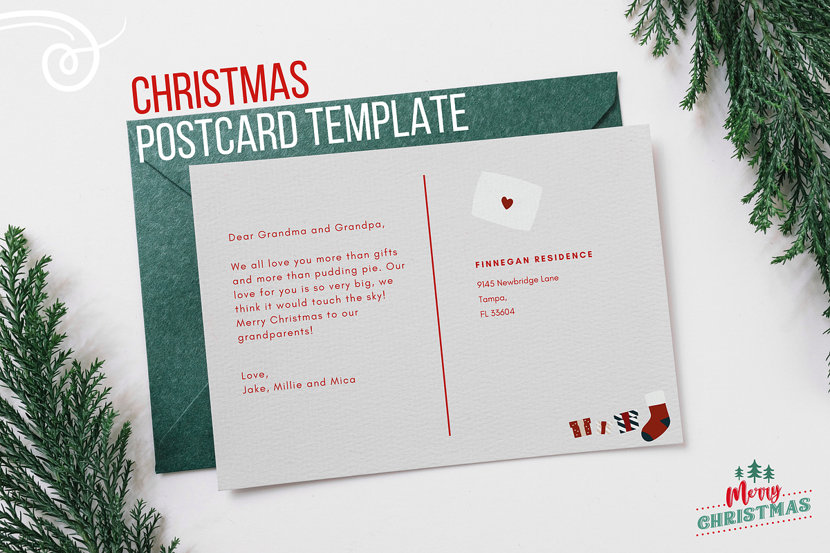 Christmas Family Postcard, a Card Template by Kay Designs (Photo 4 of 4)