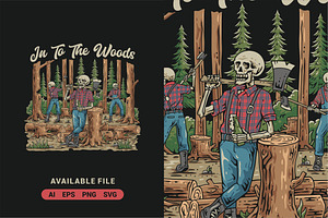 Skeleton Lumberjack Vector