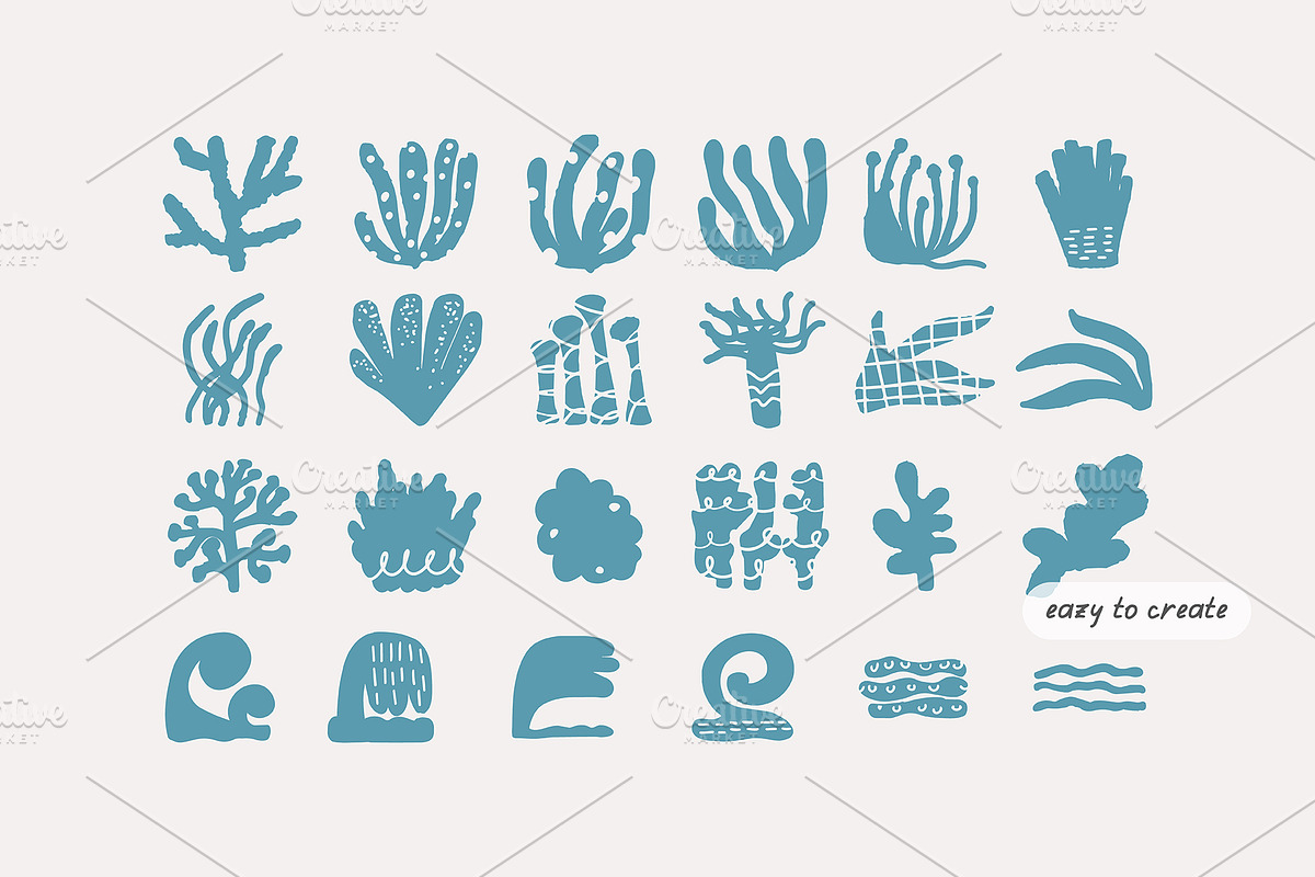 200+ OCEAN CLIPARTS - HAND DRAWN, a Seasonal Illustration by JuDesign (Photo 7 of 23)