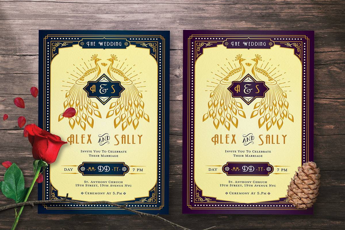 ART DECO WEDDING INVITATION, an Invitation Template by Totem Invitation House (Photo 3 of 4)