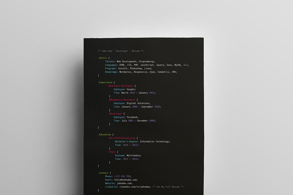 Developers Resume, a Resume Template by Omnify (Photo 1 of 3)