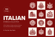 Italian Symbols Art Set, a Solid Icon by Creative Stall (Thumbnail 1 of 10)
