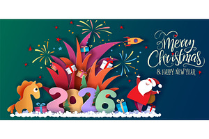 New year and Merry Christmas, an Object Illustration by Valenty
