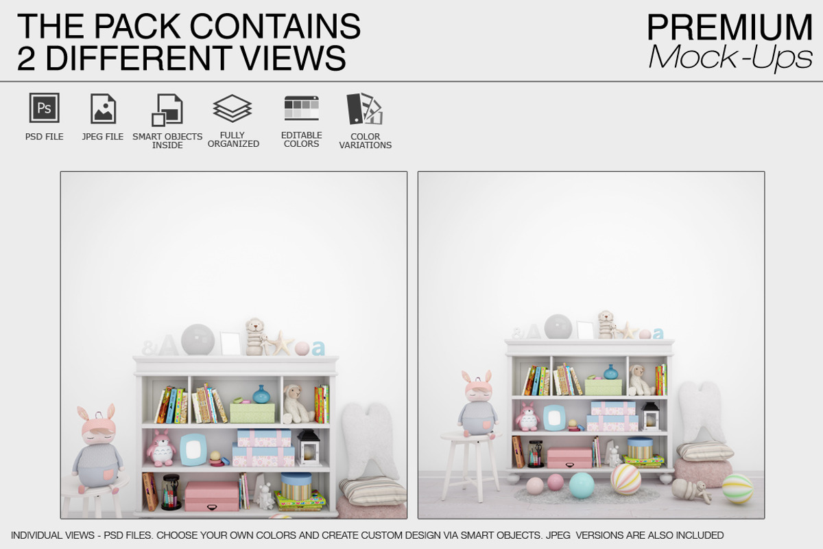 Nursery Wallpaper & Frames Mockups, a Product Mockup by mock-ups (Photo 2 of 23)