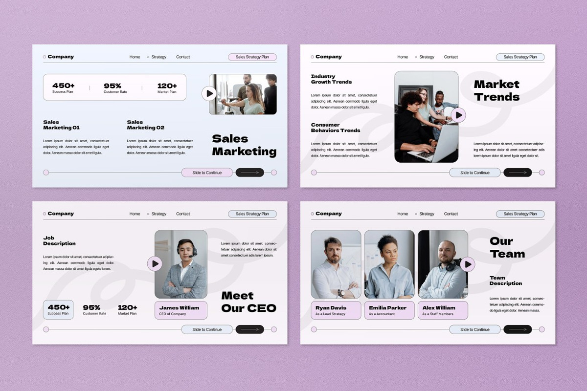 White Pink Sales Strategy Plan PPT, a Presentation Template by graphicook (Photo 4 of 5)