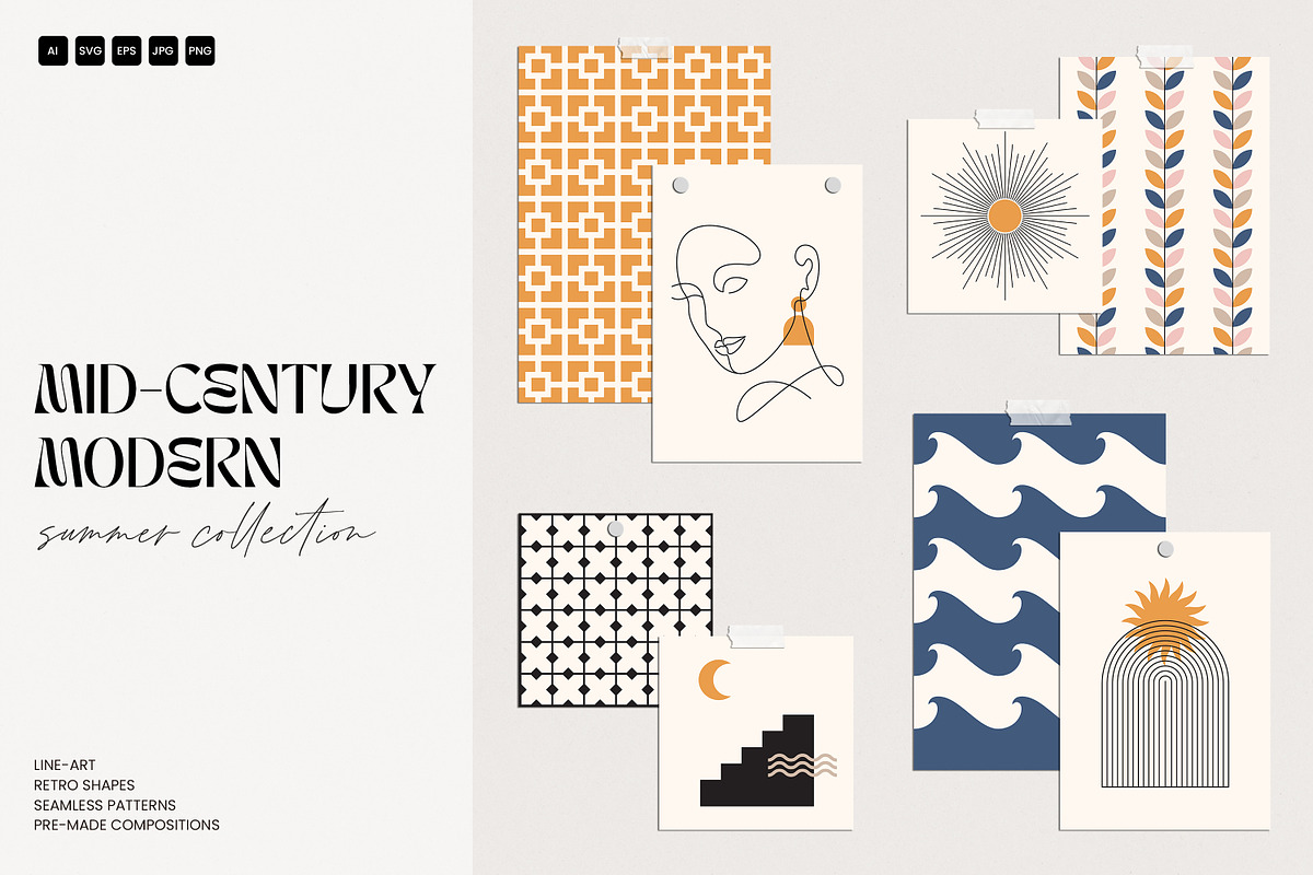 Mid-Century Modern Summer Set, an Illustration by May Motif (Photo 1 of 19)