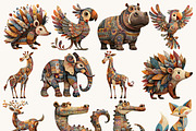 Whimsical African Safari Animals, an Animal Illustration by BusyDaydesign (Thumbnail 3 of 9)