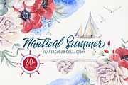 NAUTICAL SUMMER Watercolor set, an Illustration by Lemaris (Thumbnail 1 of 7)