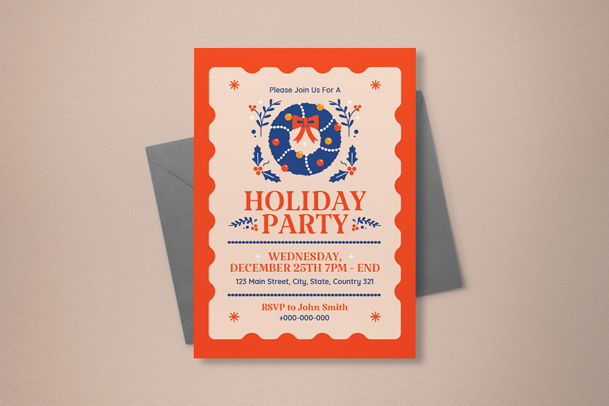 Holiday Party Invitation, an Invitation Template by VectorVactory (Photo 2 of 3)