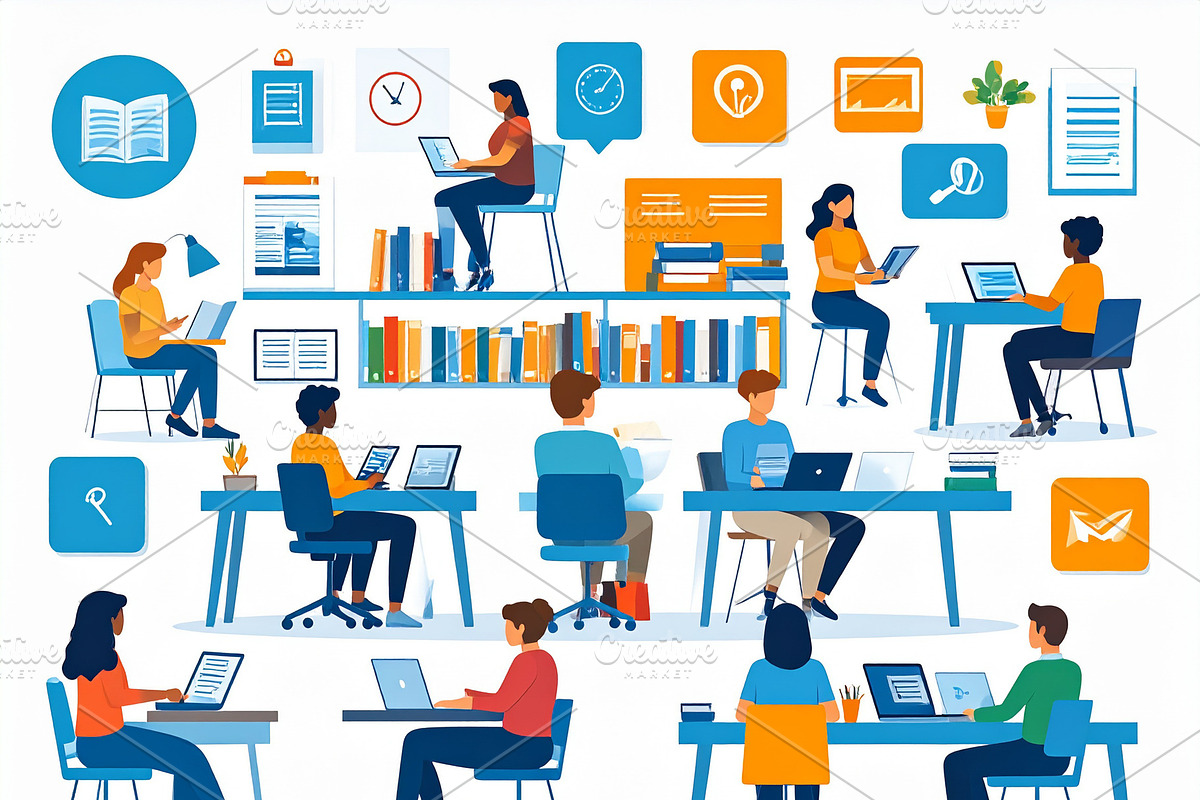 Conceptual illustration showing various learning styles, an Education Illustration by DanFLCreativo